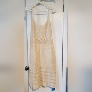 Cupshe Beige Waffle Knit Scoop Neck Sleeveless Midi Cover-Up